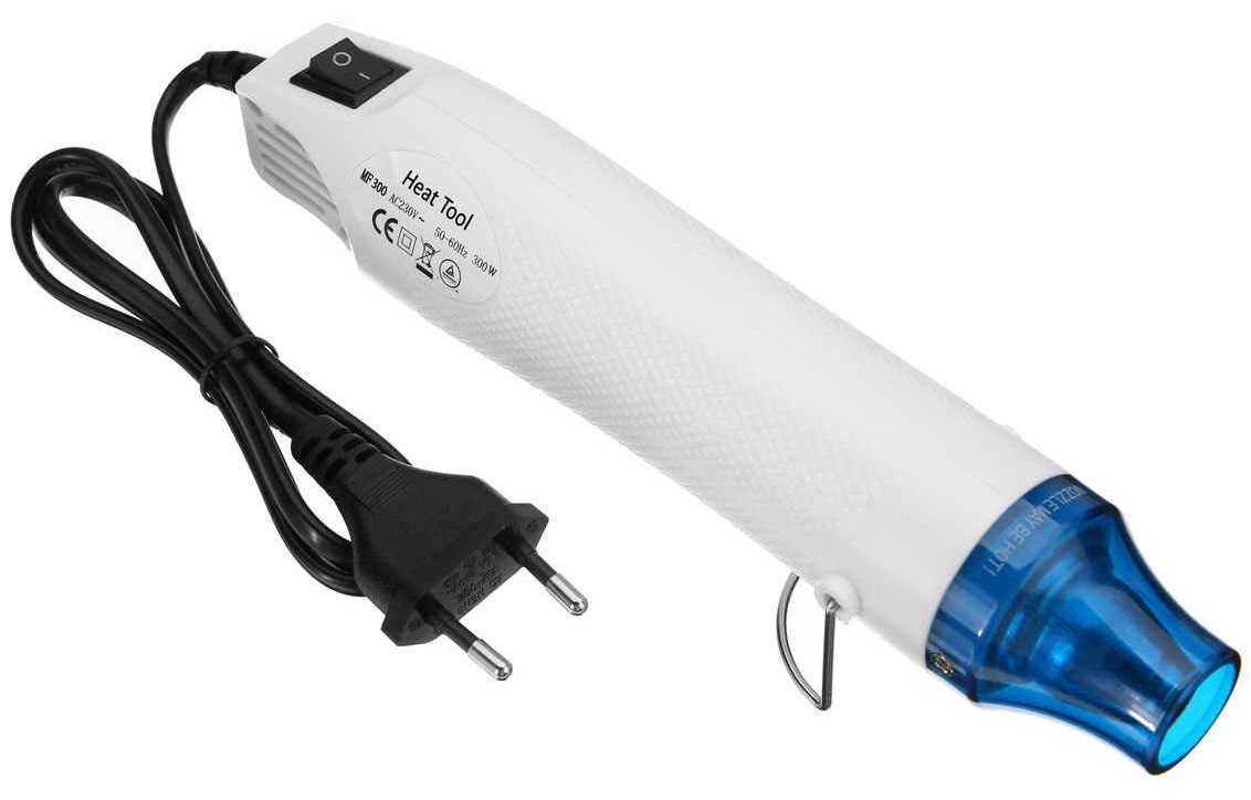 Picture of 220V 300W DIY Electric Heat Shrink Gun Power Tool Hot Air Temperature Gun with Supporting Seat （EU)white